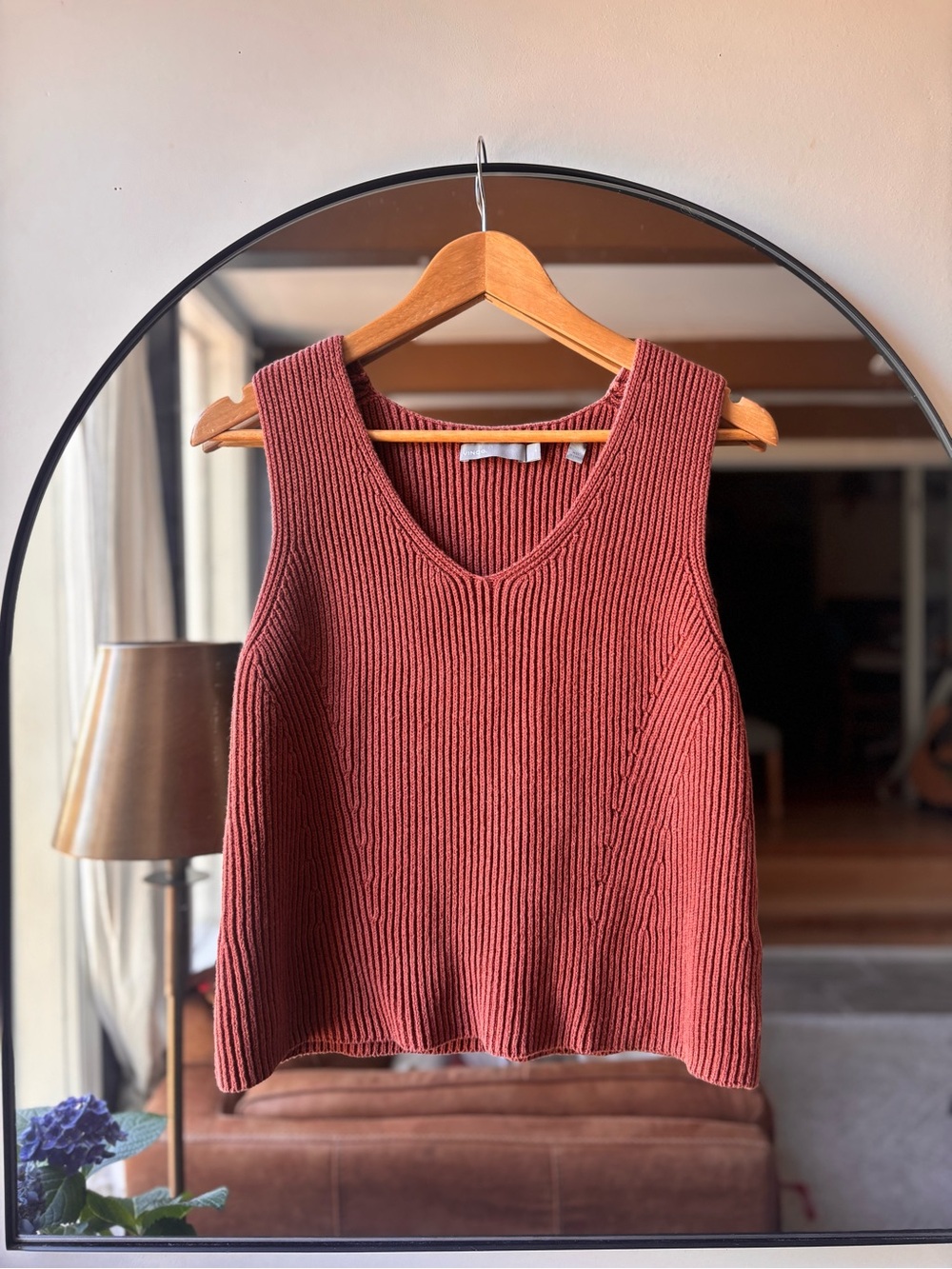VINCE. | terracotta ribbed tank | size medium - Picture 2 of 5